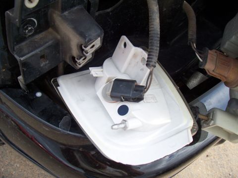 2003 Ford Ranger - This image shows a close-up view of a vehicle's headlight assembly, including electrical connectors and mounting hardware.