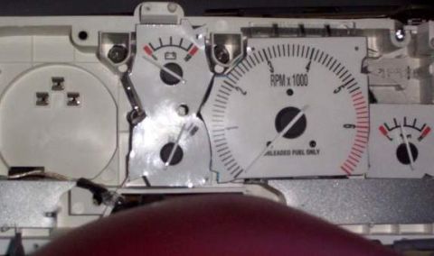 2006 Ford E350 - View with a couple of the gauges out.