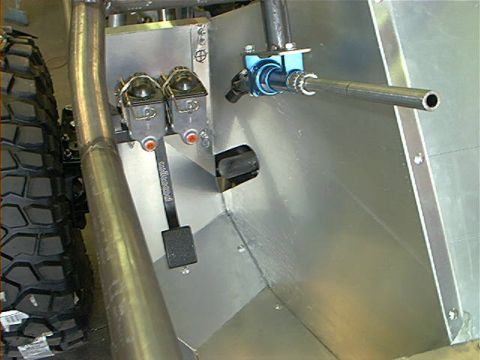 1978 Ford Bronco - Custom vehicle interior shows dual master cylinders and pedals, likely part of a rockcrawler build.