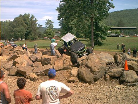 1978 Ford Bronco - A custom-built off-road vehicle attempts to conquer a challenging rock crawling course.