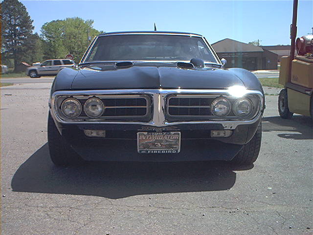 1967 Pontiac Firebird front view with 'Intimidator' plate