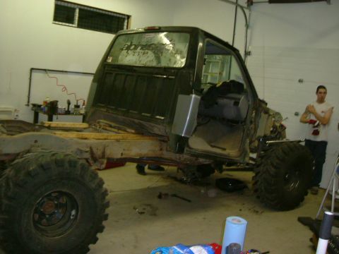 1995 Ford F-150 - box removed, cab disconnected for removal