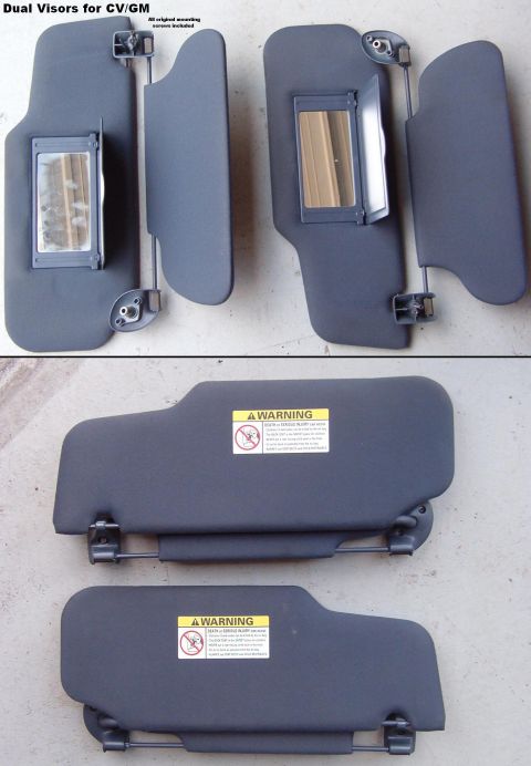 1994 Ford Crown Victoria - SOLD Dual visors including the original mounting screws. No noticeable blemishes or stains.
