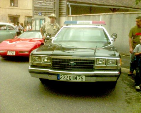1991 Ford Crown Victoria - town of Maisoncelles bbq show; a red dome has been added.