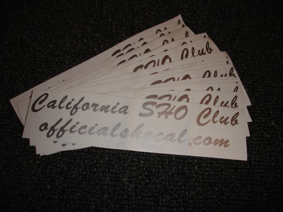 Stack of California S30 Club official shocal.com stickers
