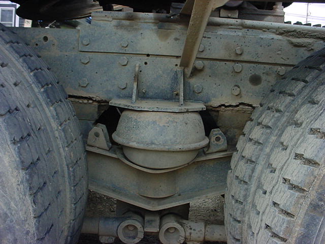 Truck air suspension bellows and mounting hardware
