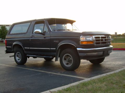 1992 Ford Bronco - This 1992 Ford Bronco is shown in a three-quarter front view, parked outdoors.