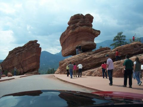 1972 Ford Ranchero - Tourists explore the unique geological formations at Garden of the Gods park.