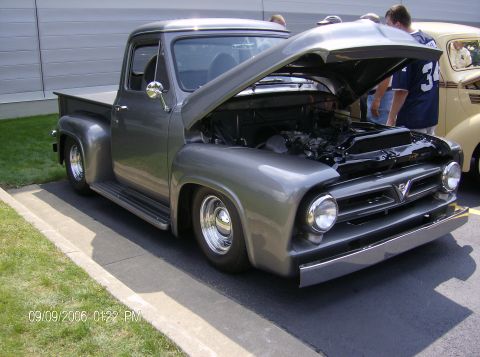 1970 Ford Ranchero - This custom Ford pickup has its hood open, revealing the engine bay. A date stamp shows 09/09/2006.
