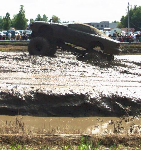 1979 Ford Bronco - Truck stuck in mud during a competition.
