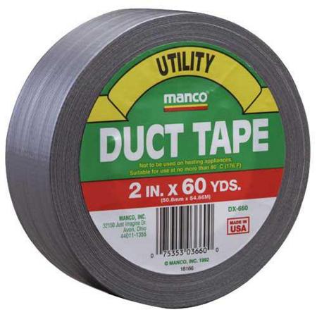 1999 Ford Crown Victoria - A roll of Manco Utility Duct Tape is shown with its label detailing its dimensions and origin.