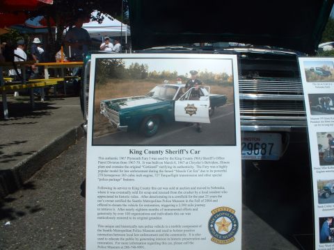 2000 Ford Crown Victoria - This 1967 Plymouth Fury I served as a King County Sheriff's car and has been restored.