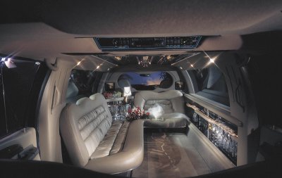 Ford Excursion XLT limousine interior.