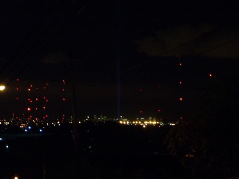 1989 Ford F-350 - City skyline at night with many red lanterns illuminating the dark sky.