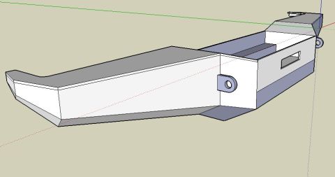 1995 Ford Bronco - Untextured 3D SketchUp model render of a custom front bumper design, a CAD model rather than a dimensioned drawing.