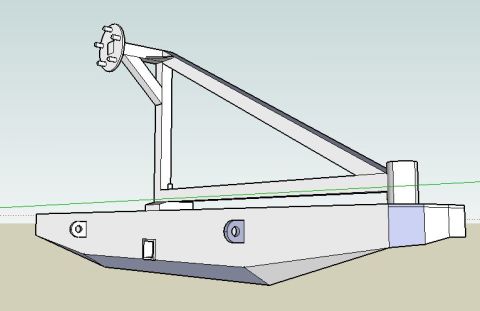 1995 Ford Bronco - Untextured 3D SketchUp model render of a rear bumper with tire carrier, a CAD model rather than a dimensioned drawing.