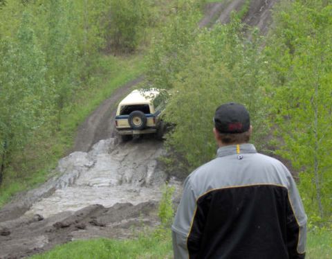 1989 Ford Bronco - This hill was crazy... so I thought, looked very intimidating, but we all made it up, except the Chevy. But my camera died.