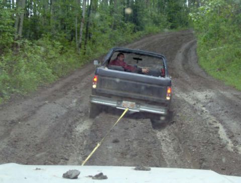1989 Ford Bronco - I got stuck so many times on this trip. Here I am high centered in ruts. Damn 33's. I want my 38's