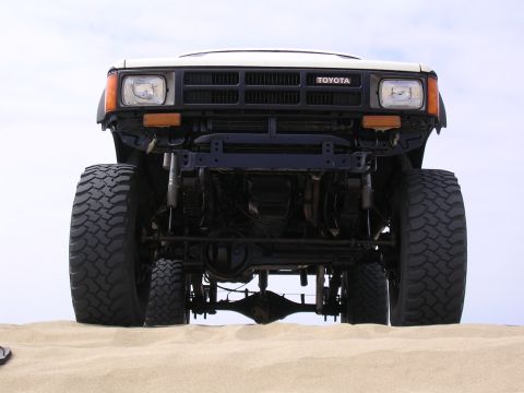 1985 Toyota 4Runner - This 1985 Toyota 4Runner is shown from the front, lifted with large off-road tires.