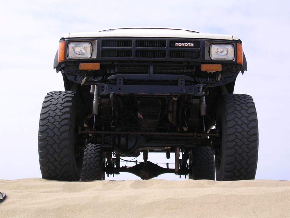 White 1985 Toyota 4Runner front view with large tires
