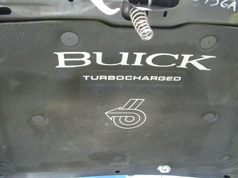 1996 Ford Probe - The underhood insulation displays 'BUICK TURBOCHARGED' and a turbocharger emblem.