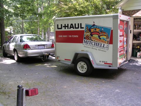 2003 Ford Crown Victoria - Towing a U-Haul trailer.