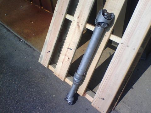1989 Ford Bronco - here is the driveshaft after sand blasting and before I Primed and painted it chrome.