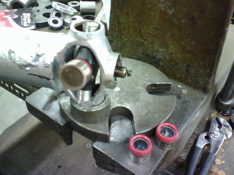 1989 Ford Bronco - This is the inboard u-joint on the dual u-joint assembly. I had to remove the endcaps to insert the u-joint in position.