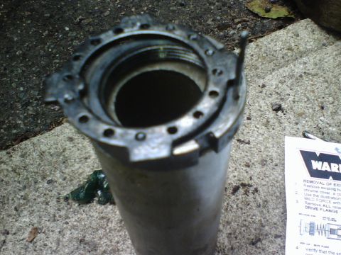 1989 Ford Bronco - here you can see the replacement pin Before being sized to fit the bearing washer.