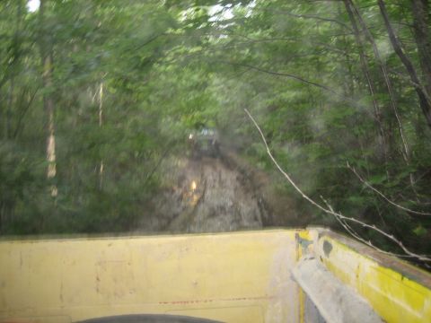 1997 Dodge 1500 - Driving through a muddy forest trail.