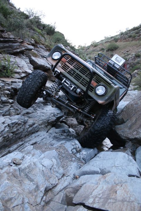 1966 Ford Bronco - This 1966 Ford Bronco is navigating a challenging rocky trail.