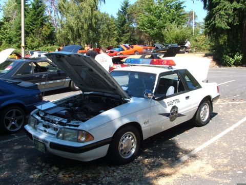 1987 Ford Mustang - 1990 SSP. Owned and restored by retired WSP Trooper Marlin Workman. This was his car while in service. Photo by Mike J.