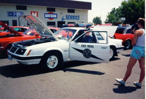 1987 Ford Mustang - 1984 SSP. Driven by retired WSP Trooper Marlin Workman. Photo by Marlin Workman