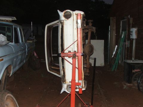 1963 Ford Fairlane - Car body being worked on, with another vehicle visible in the background.