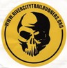 1996 Ford Bronco - A yellow sticker features a skull graphic and the website address for River City Trail Runners.
