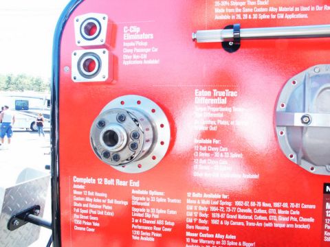 2001 Mercury Grand Marquis - A display board shows various automotive differential and axle components for sale.