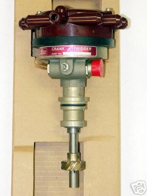 1972 Ford Ranchero - Mallory Crank Trigger ignition distributor part shown against a cardboard background.