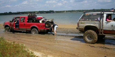 1993 Ford Bronco - Big Red Ford strapped to Roger's Blazer