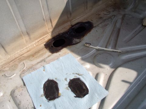 1990 Lincoln Town Car - After a bit of grinding and hitting the metal with a metal preservative to slow the rust down.