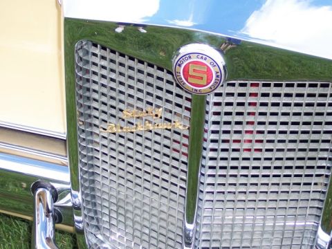 1972 Ford Ranchero - Close-up of a Stutz Bearcat's distinctive chrome grille and emblem.