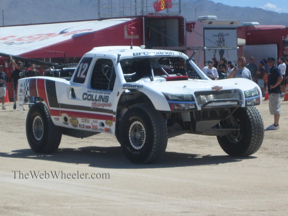 White Collins Motorsports off-road race truck number 12 with BFGoodrich livery