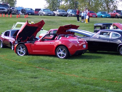 1972 Ford Ranchero - Several cars are displayed on a grassy field at an outdoor event.