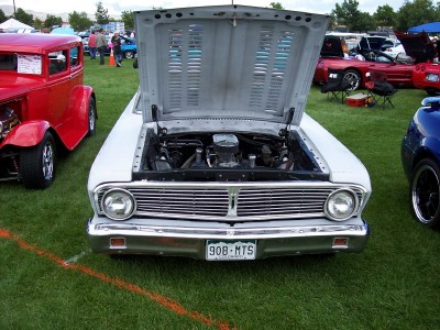 1972 Ford Ranchero - Front view of a 1964 Ford Falcon at an outdoor car show.