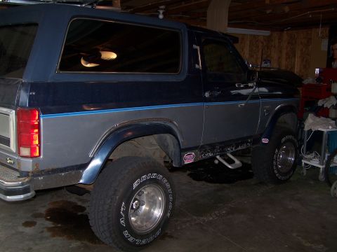 1986 Ford Bronco - Truck Side view complete with fabricated body armor!