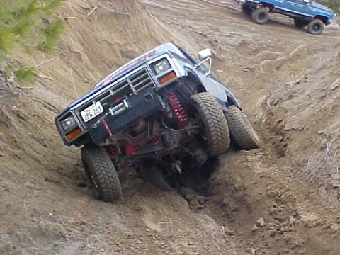 1985 Ford Bronco - I was pretty happy. I made it in 2 wheel drive. You can see my broke axle.