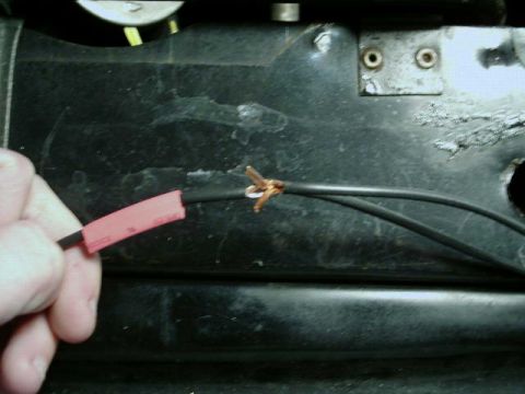 1984 Ford Bronco - Don't forget to have the heatshrink ready and insert the wire through the hole.