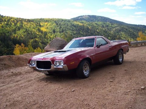 1972 Ford Ranchero - 1972 Ford Ranchero in a scenic mountain setting during autumn.