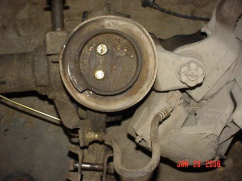 1978 Ford Bronco - A close-up view of a vehicle's brake caliper and suspension system, dated January 29, 2006.
