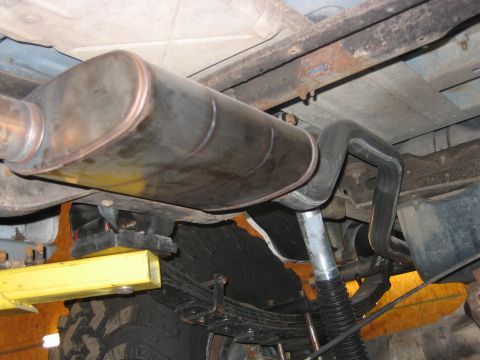 1992 Ford Bronco - New exhaust, single Magnaflow muffler routed through 2 1/2 inch tubing with a single outlet, no cats and a custom y pipe.