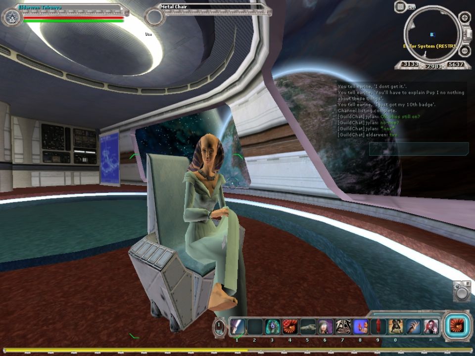Sitting in the captains observation room.